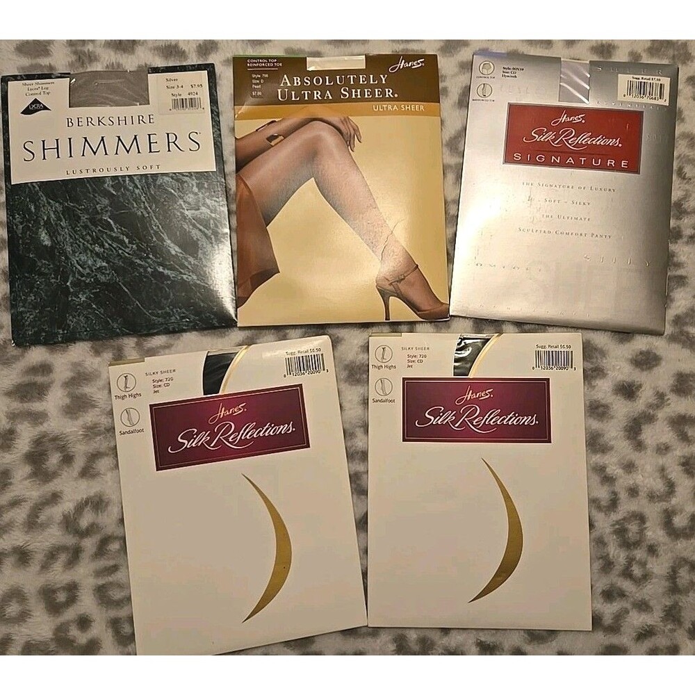 Lot Hanes Silk Ref & Berkshire Shimmers Control SheerTop Pantyhose sz CD DISCONT
